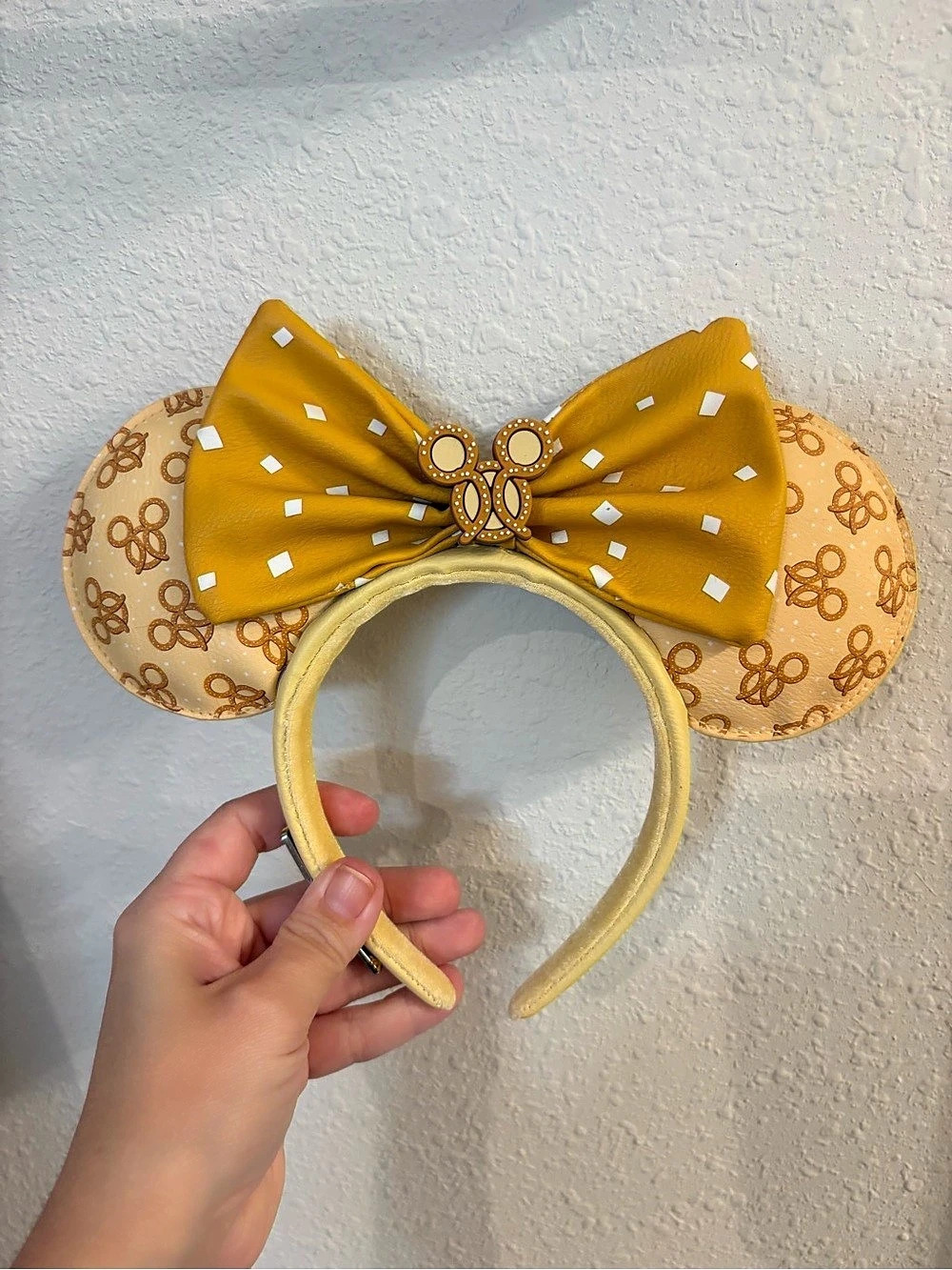Loungefly Disney Mickey Pretzel Minnie Ear Headband Yellow & Brown